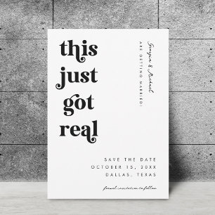 Save The Date Script Rétro Ce Juste Obtenu Vraiment Drôle Mariag