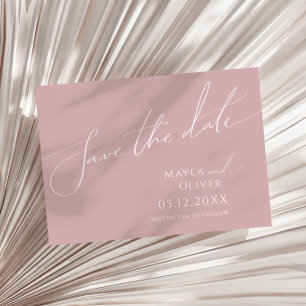 Save The Date Script Whimsical Dusty Rose Horizontal