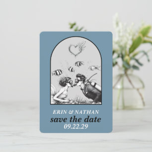 Save The Date Scuba Couple Enregistrer la date