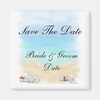 Save the Date Seashells Beach Wedding Magnete Magnet