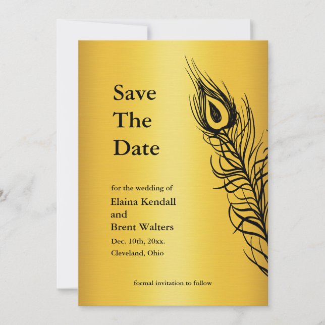 Save The Date Secouer vos plumes de queue Enregistrer l'or Date (Devant)