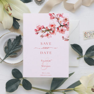 Save The Date Sérénité des fleurs de cerisier   Mariage de print