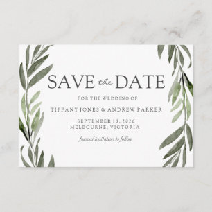 Save The Date Serre De Feuille Moderne Économisez La Date Invita