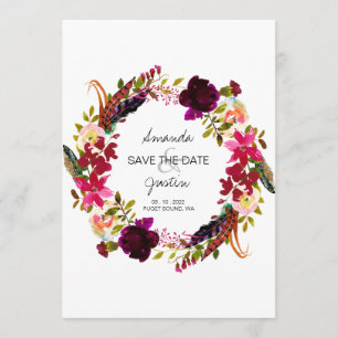 Save The Date Serre Florale Boho Rustique Sauvegarder La Date Ma