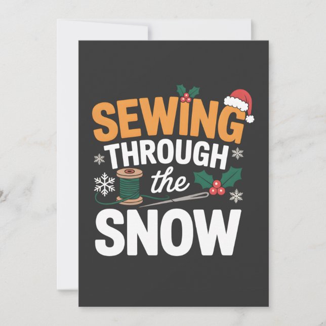 Save The Date Sewing Through the Snow Funny Christmas Quilt (Devant)