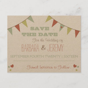 Save The Date Shabby Chic Bunting Enregistrer la date