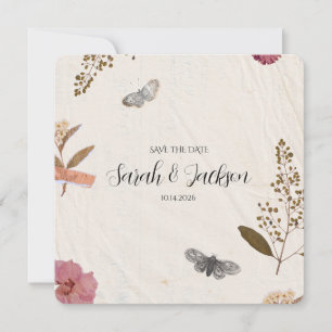 Save The Date Shabby Chic Mariage Pressé Fleurs