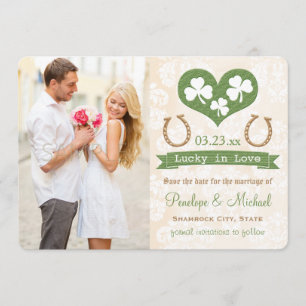 Save The Date Shamrock Lucky In Love Enregistrer la date