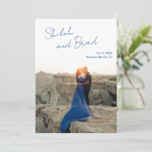 Save The Date Shiloh Marine Bleu Moderne Mariage élégant