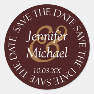 Save the Date Siegel Briefmarke Runder Aufkleber