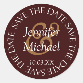 Save the Date Siegel Briefmarke Runder Aufkleber