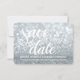 Save The Date  Silber Lit Glitzer Fab II