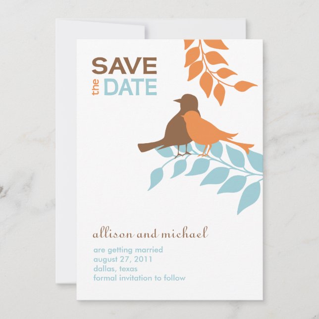 Save The Date Silhouette Birds Enregistrer la date (Devant)
