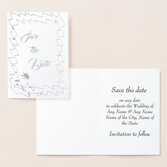 Save the Date Silver Foil Card Folienkarte (Anzeige)