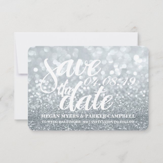 Save The Date | Silver Lit Glitzer Fab II (Vorderseite)