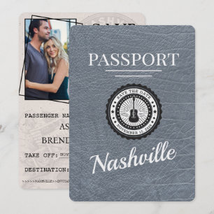Save The Date Silver Nashville Passport Enregistrer La Date