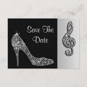 Save The Date Silver Stiletto & Treble Cleft 19ème Sauvegarder L