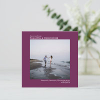 Simple Artsy Minimal Photo Cassis Mariage violet