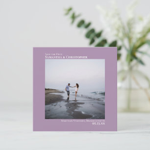 Save The Date Simple Artsy Minimal Photo Lavender Mariage