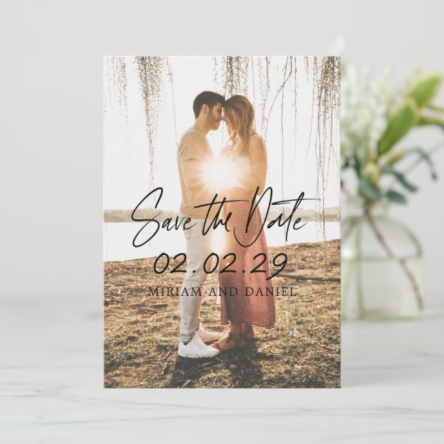 Save The Date Simple Bold Date Photo Mariage moderne (Debout devant)