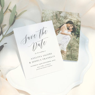 Save The Date Simple Calligraphie de lettre de mariage Photo de 