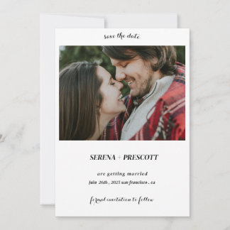 Save The Date Simple Calligraphie Minimaliste Enregistrer la pho