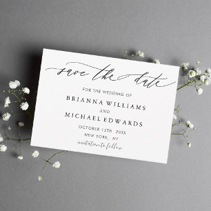 Save The Date Simple Calligraphie Moderne Mariage Économisez la 