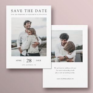 Save The Date Simple Chic Mariage Multi Photo Moderne