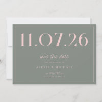 Simple Chic Mariage Non Photo Enregistrer La Date