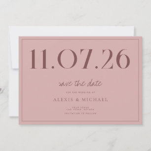 Save The Date Simple Chic Mariage Non Photo Enregistrer La Date