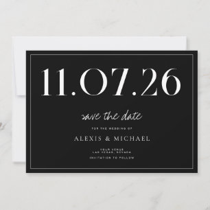 Save The Date Simple Chic Mariage Non Photo Enregistrer La Date