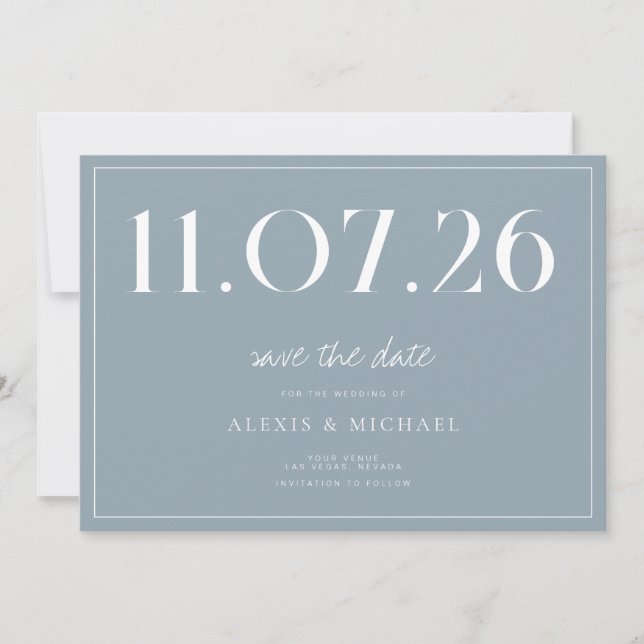 Save The Date Simple Chic Mariage Non Photo Enregistrer La Date (Devant)