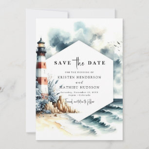 Save The Date Simple Chic Minimalisme Mariage phare
