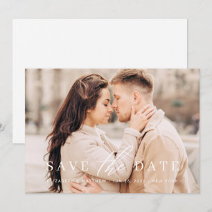 Save The Date Simple Chic Minimaliste Photo Mariage Enregistrer 