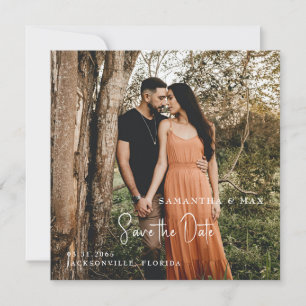 Save The Date Simple Couple Photo Carré moderne Enregistrer la d