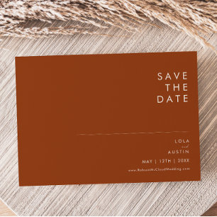 Save The Date Simple Desert Terracotta Horizontal Enregistrer La