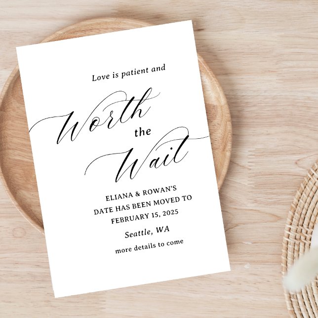 Save The Date Simple drôle changement de date de mariage   (Créateur téléchargé)