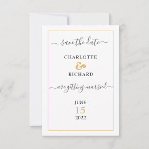 Save The Date Simple élégance, avec la photo de couple