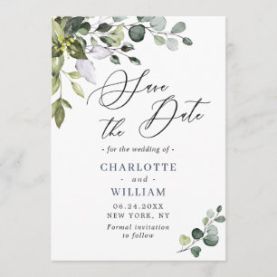 Save The Date Simple Élégant Eucalyptus Mariage Enregistrer 