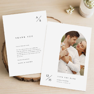 Save The Date Simple Élégant Mariage Moderne avec Arche Photo