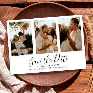 Save The Date Simple Élégant Mariage Photo Enregistrer La Date
