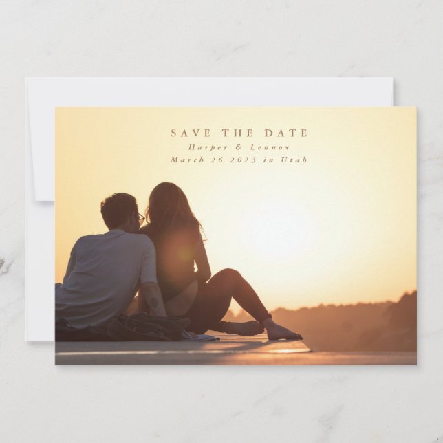 Save The Date Simple Élégant minimalisme Mariage photo (Devant)