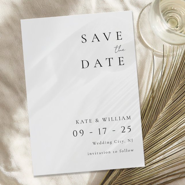 Save The Date Simple Élégant minimaliste Mariage moderne (Créateur téléchargé)