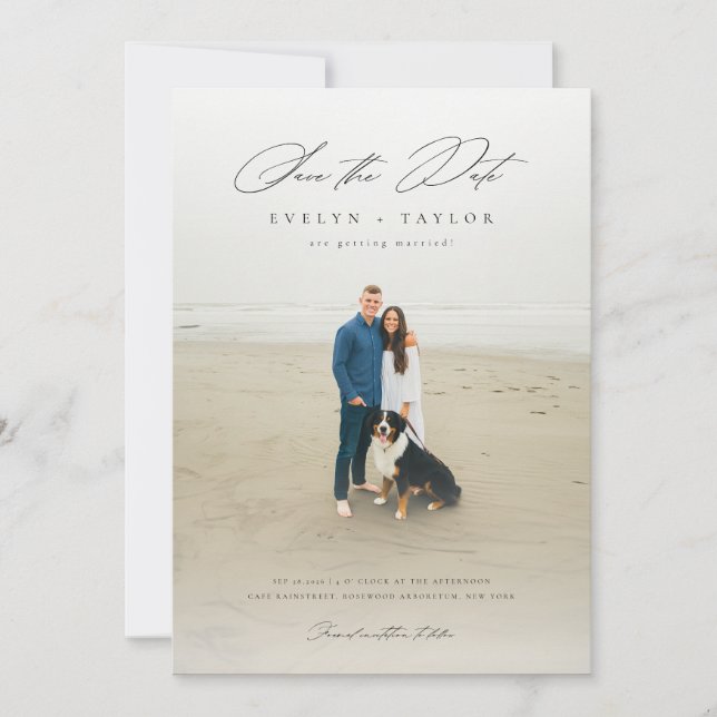 Save The Date Simple Élégant Moderne Mariage Photo Code QR (Devant)