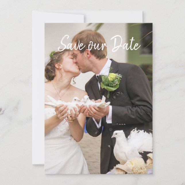 Save The Date Simple Élégant Moderne Photo Couple Enregistrer La (Devant)