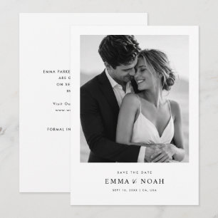 Save The Date Simple Élégant Moderne Photo Mariage Enregistrer l