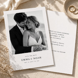 Save The Date Simple Élégant Moderne Photo Mariage Enregistrer l
