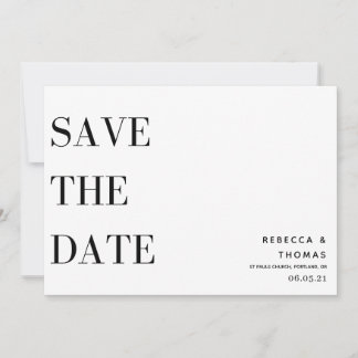 Save The Date simple élégant non photo enregistrer la date