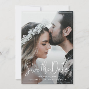 Save The Date Simple Elegant Photo moderne Enregistrer la date M