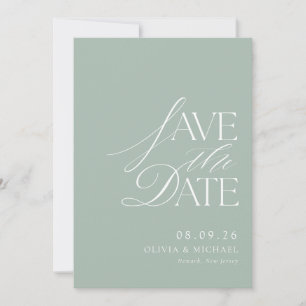 Save The Date Simple Elegant Sage Green Chic Mariage